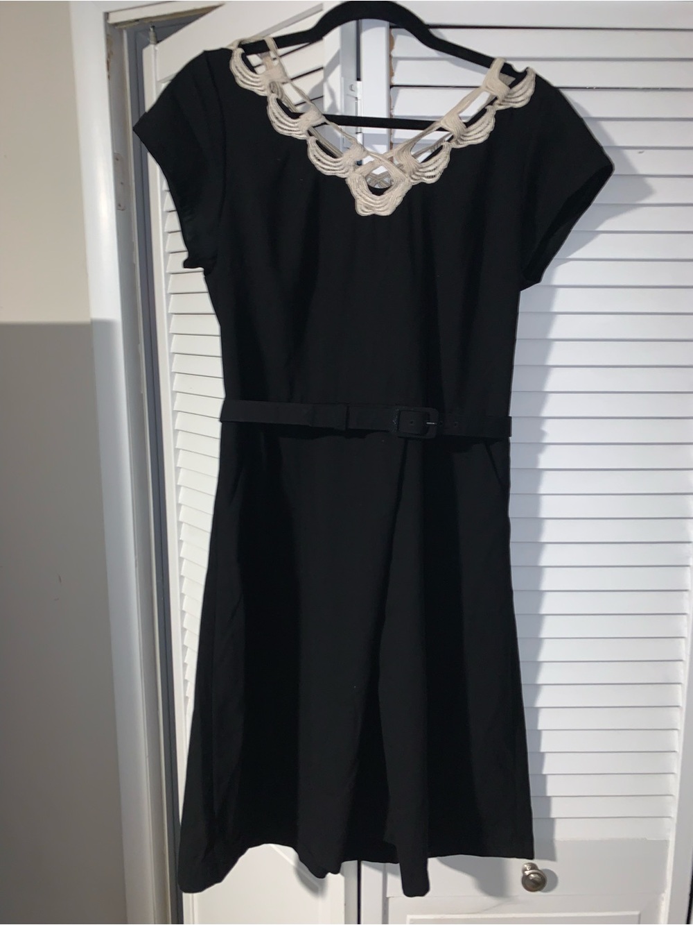 Libertine for Target Contrast Lace Trim Belted Dress